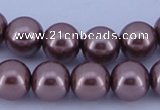 CGL393 10PCS 16 inches 6mm round dyed glass pearl beads wholesale