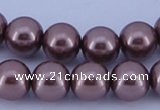 CGL394 10PCS 16 inches 8mm round dyed glass pearl beads wholesale