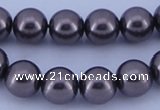 CGL403 10PCS 16 inches 6mm round dyed glass pearl beads wholesale