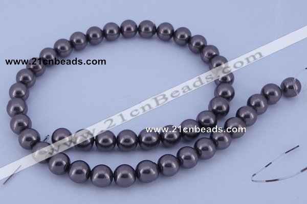 CGL403 10PCS 16 inches 6mm round dyed glass pearl beads wholesale