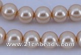 CGL42 10PCS 16 inches 4mm round dyed glass pearl beads wholesale