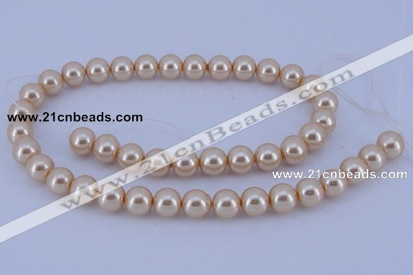 CGL42 10PCS 16 inches 4mm round dyed glass pearl beads wholesale