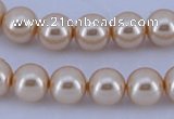 CGL44 10PCS 16 inches 8mm round dyed glass pearl beads wholesale