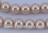 CGL46 5PCS 16 inches 12mm round dyed glass pearl beads wholesale