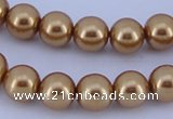 CGL62 10PCS 16 inches 4mm round dyed glass pearl beads wholesale