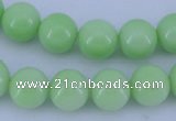 CGL819 10PCS 16 inches 6mm round heated glass pearl beads wholesale