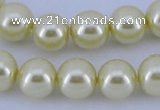 CGL83 10PCS 16 inches 6mm round dyed glass pearl beads wholesale