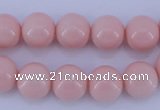 CGL834 5PCS 16 inches 12mm round heated glass pearl beads wholesale