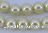 CGL84 10PCS 16 inches 8mm round dyed glass pearl beads wholesale