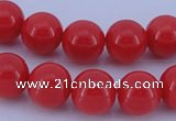 CGL843 10PCS 16 inches 6mm round heated glass pearl beads wholesale