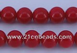 CGL849 10PCS 16 inches 6mm round heated glass pearl beads wholesale