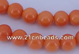 CGL869 5PCS 16 inches 10mm round heated glass pearl beads wholesale
