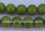 CGL872 10PCS 16 inches 4mm round heated glass pearl beads wholesale