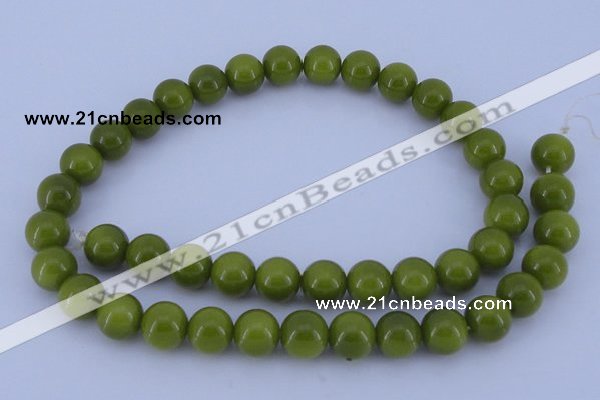 CGL872 10PCS 16 inches 4mm round heated glass pearl beads wholesale