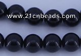 CGL903 10PCS 16 inches 6mm round heated glass pearl beads wholesale