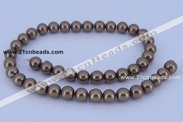 CGL92 10PCS 16 inches 4mm round dyed glass pearl beads wholesale