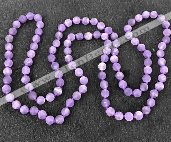 CGN1000 8mm round matte amethyst 108 beads mala necklaces