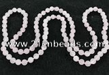 CGN1001 8mm round matte rose quartz 108 beads mala necklaces