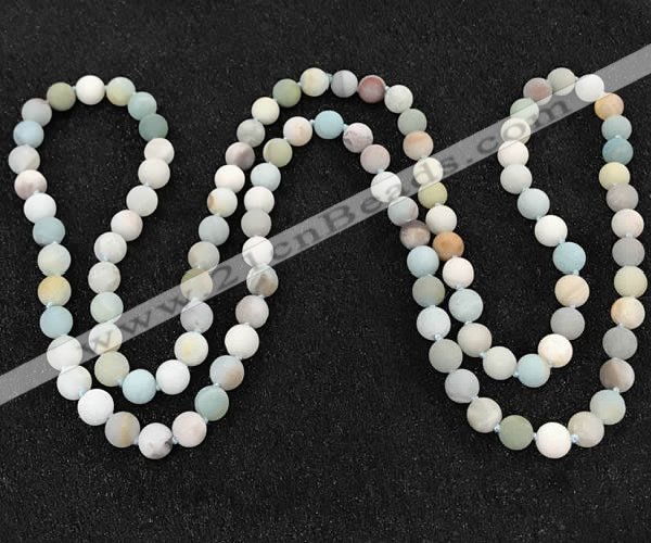 CGN1002 8mm round matte amazonite 108 beads mala necklaces