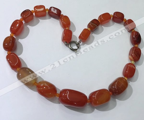 CGN105 20 inches 10*15mm - 20*30mm nuggets agate gemstone necklaces