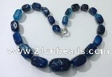 CGN107 20 inches 10*15mm - 20*30mm nuggets agate gemstone necklaces