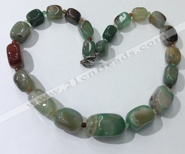 CGN108 20 inches 10*15mm - 20*30mm nuggets agate gemstone necklaces