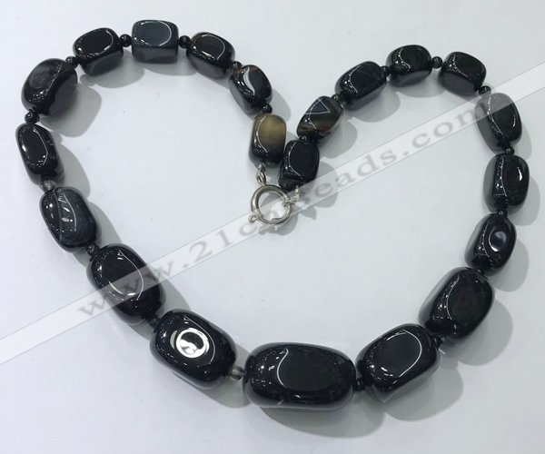 CGN110 20 inches 10*15mm - 20*30mm nuggets agate gemstone necklaces