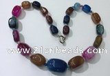 CGN111 20 inches 10*15mm - 20*30mm nuggets agate gemstone necklaces