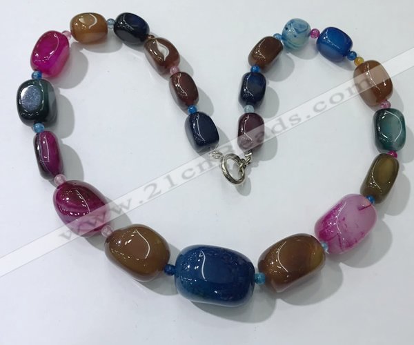 CGN111 20 inches 10*15mm - 20*30mm nuggets agate gemstone necklaces