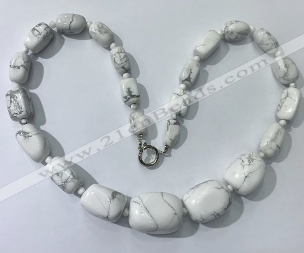 CGN122 22 inches 10*14mm - 20*30mm nuggets white howlite necklaces