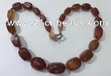 CGN125 22 inches 10*14mm - 20*30mm nuggets red agate necklaces