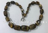 CGN128 22 inches 10*14mm - 20*30mm nuggets yellow tiger eye necklaces