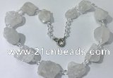 CGN140 19.5 inches 10*14mm - 20*30mm nuggets white crystal necklaces