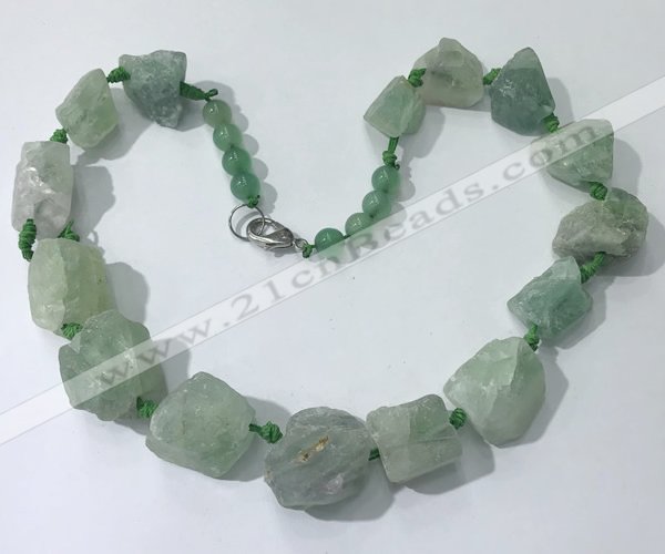 CGN144 19.5 inches 10*14mm - 20*30mm nuggets green aventurine necklaces