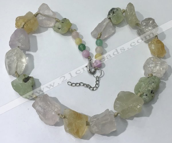 CGN145 19.5 inches 10*14mm - 20*30mm nuggets mixed quartz necklaces