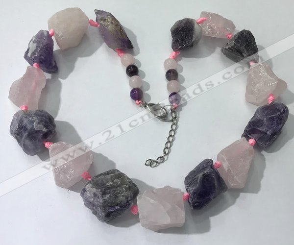 CGN147 19.5 inches 10*14mm - 20*30mm nuggets mixed quartz necklaces