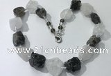 CGN148 19.5 inches 10*14mm - 20*30mm nuggets mixed quartz necklaces