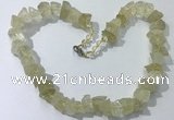 CGN158 18.5 inches 12*16mm - 13*18mm nuggets lemon quartz necklaces