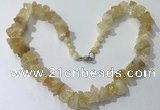 CGN159 18.5 inches 12*16mm - 13*18mm nuggets citrine necklaces