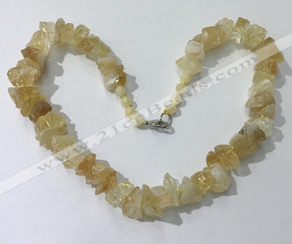 CGN159 18.5 inches 12*16mm - 13*18mm nuggets citrine necklaces