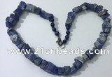 CGN163 18.5 inches 12*16mm - 13*18mm nuggets lapis lazuli necklaces