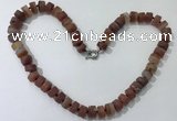 CGN177 20 inches 7*12mm - 9*12mm tyre matte red agate necklaces