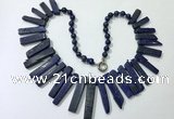 CGN193 23 inches 8*20mm - 11*60mm lapis lazuli stick necklaces