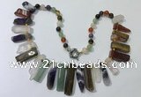 CGN196 23 inches 8*20mm - 11*60mm mixed gemstone stick necklaces