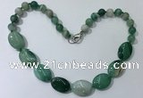 CGN257 20.5 inches 8mm round & 18*25mm oval agate necklaces