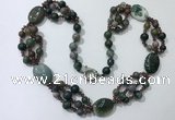 CGN296 24.5 inches chinese crystal & Indian agate beaded necklaces