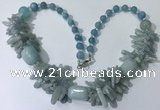 CGN335 20.5 inches chinese crystal & mixed gemstone beaded necklaces