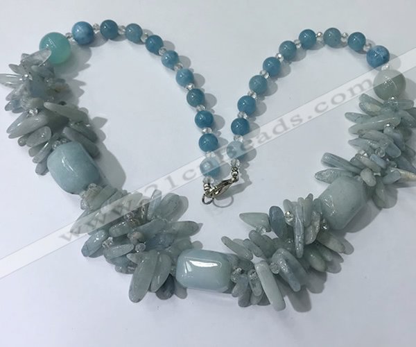 CGN335 20.5 inches chinese crystal & mixed gemstone beaded necklaces