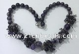 CGN352 19.5 inches chinese crystal & amethyst beaded necklaces