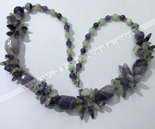 CGN387 23 inches chinese crystal & mixed quartz beaded necklaces